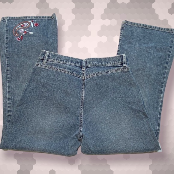 Canyon River Blues Flare Jeans Embroidery Sz 12 1/2 - Picture 12 of 13